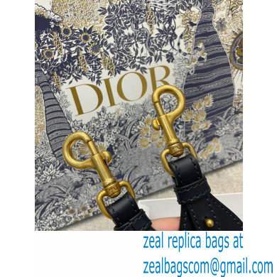 DIOR Blue Dior Oblique Embroidered Velvet Shoulder Strap 2020 - Click Image to Close