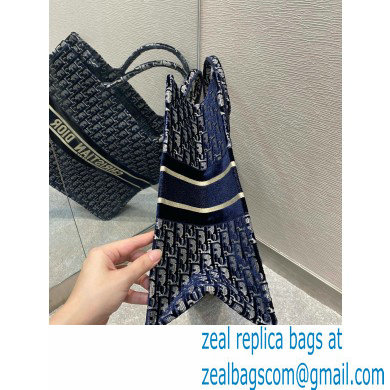 DIOR Blue Dior Oblique Embroidered Velvet large book tote bag 2020 - Click Image to Close