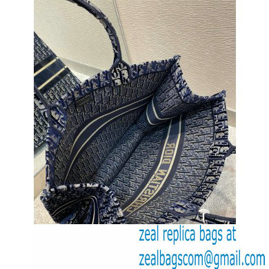 DIOR Blue Dior Oblique Embroidered Velvet large book tote bag 2020 - Click Image to Close