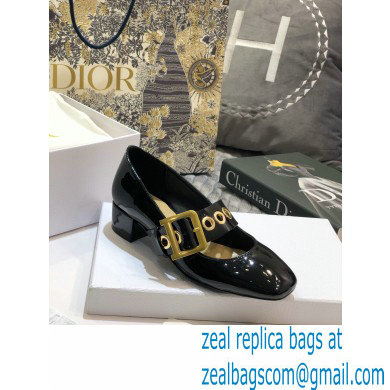 Dior Heel 3.5cm D-Dior Ballet Pumps Patent Black 2020