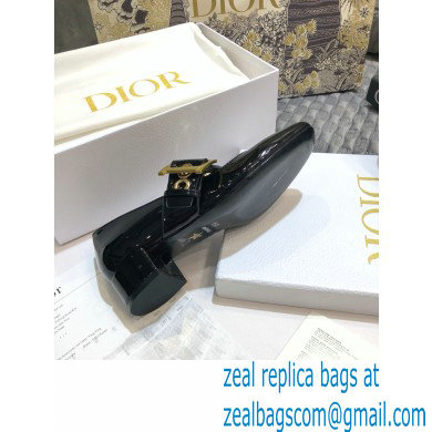 Dior Heel 3.5cm D-Dior Ballet Pumps Patent Black 2020