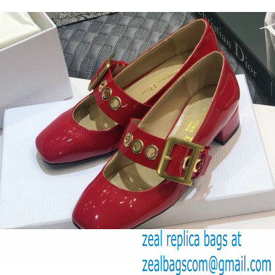 Dior Heel 3.5cm D-Dior Ballet Pumps Patent Red 2020