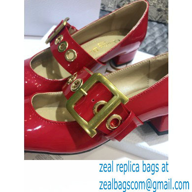 Dior Heel 3.5cm D-Dior Ballet Pumps Patent Red 2020