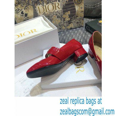 Dior Heel 3.5cm D-Dior Ballet Pumps Patent Red 2020