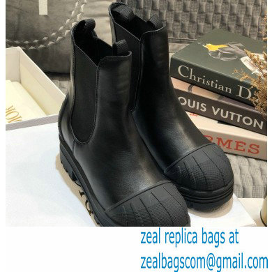 Dior Heel 3.5cm Rubber and Calfskin DiorIron Ankle Boots Black 2020 - Click Image to Close