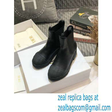 Dior Heel 3.5cm Rubber and Calfskin DiorIron Ankle Boots Black 2020