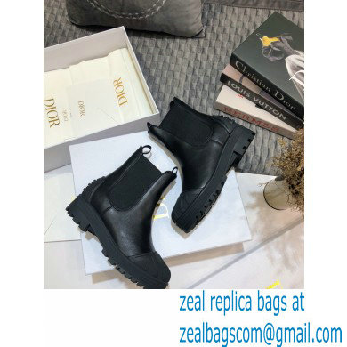 Dior Heel 3.5cm Rubber and Calfskin DiorIron Ankle Boots Black 2020 - Click Image to Close