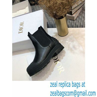 Dior Heel 3.5cm Rubber and Calfskin DiorIron Ankle Boots Black 2020