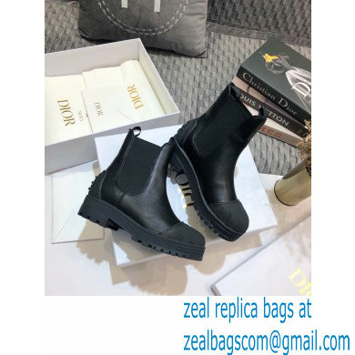 Dior Heel 3.5cm Rubber and Calfskin DiorIron Ankle Boots Black 2020