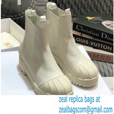 Dior Heel 3.5cm Rubber and Calfskin DiorIron Ankle Boots White 2020 - Click Image to Close