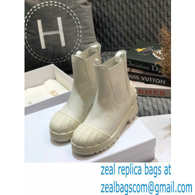 Dior Heel 3.5cm Rubber and Calfskin DiorIron Ankle Boots White 2020 - Click Image to Close