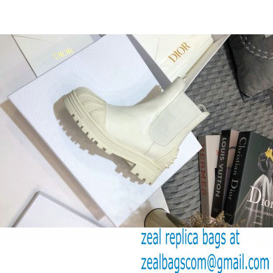 Dior Heel 3.5cm Rubber and Calfskin DiorIron Ankle Boots White 2020