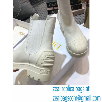 Dior Heel 3.5cm Rubber and Calfskin DiorIron Ankle Boots White 2020 - Click Image to Close