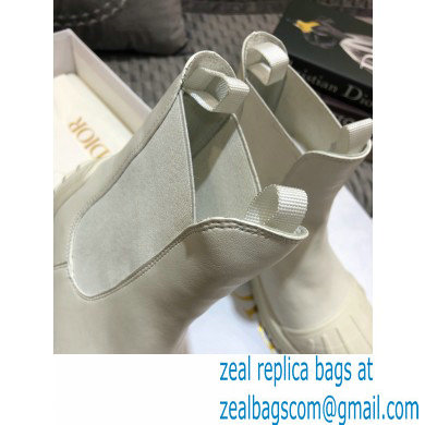 Dior Heel 3.5cm Rubber and Calfskin DiorIron Ankle Boots White 2020