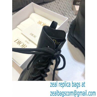 Dior Heel 3.5cm Rubber and Calfskin DiorIron Lace-up Boots Black 2020