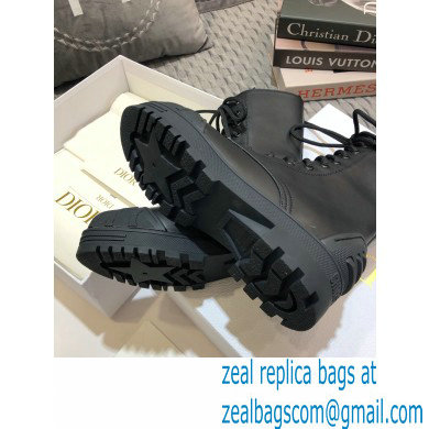 Dior Heel 3.5cm Rubber and Calfskin DiorIron Lace-up Boots Black 2020