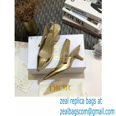 Dior Heel 6.5cm Rhinestone J'Adior Slingback Pumps Metallic Gold 2020 - Click Image to Close