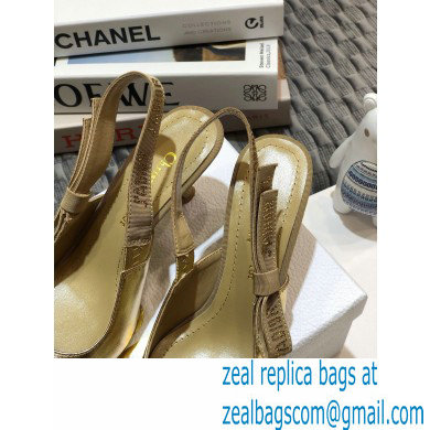 Dior Heel 6.5cm Rhinestone J'Adior Slingback Pumps Metallic Gold 2020 - Click Image to Close