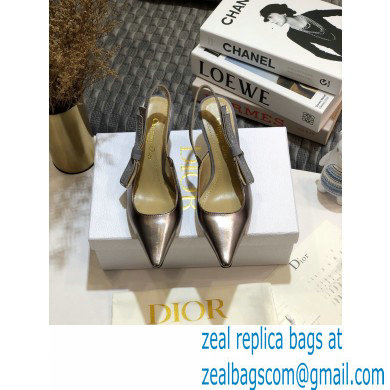 Dior Heel 6.5cm Rhinestone J'Adior Slingback Pumps Metallic Silver 2020 - Click Image to Close