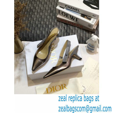 Dior Heel 6.5cm Rhinestone J'Adior Slingback Pumps Metallic Silver 2020 - Click Image to Close