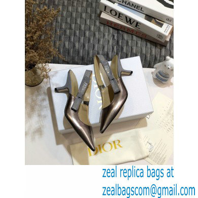 Dior Heel 6.5cm Rhinestone J'Adior Slingback Pumps Metallic Silver 2020 - Click Image to Close
