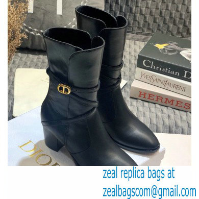 Dior Heel 7cm Calfskin Empreinte Ankle Boots Black 2020 - Click Image to Close