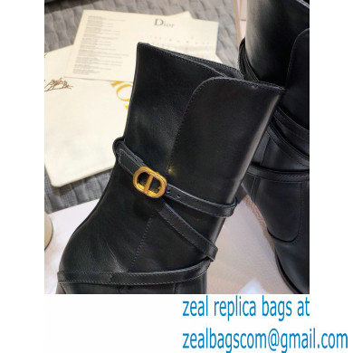 Dior Heel 7cm Calfskin Empreinte Ankle Boots Black 2020