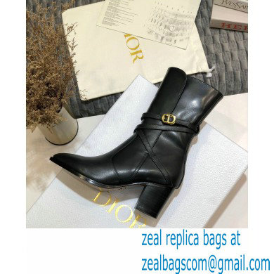 Dior Heel 7cm Calfskin Empreinte Ankle Boots Black 2020 - Click Image to Close