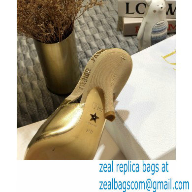 Dior Heel 9.5cm Rhinestone J'Adior Slingback Pumps Metallic Gold 2020 - Click Image to Close