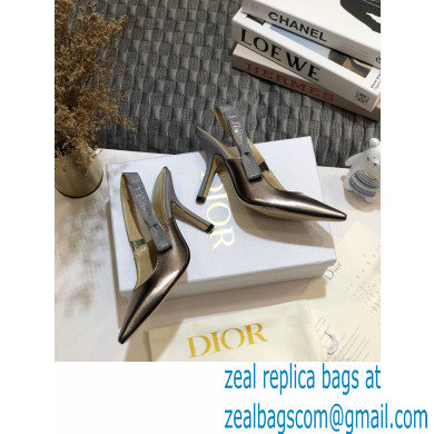 Dior Heel 9.5cm Rhinestone J'Adior Slingback Pumps Metallic Silver 2020 - Click Image to Close