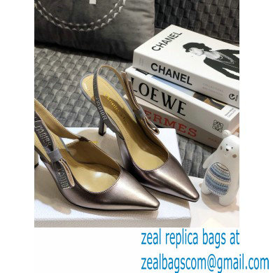 Dior Heel 9.5cm Rhinestone J'Adior Slingback Pumps Metallic Silver 2020 - Click Image to Close