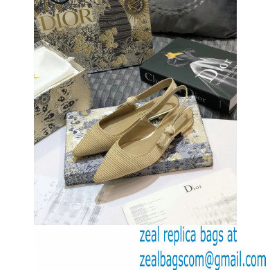 Dior J'Adior Metallic Thread Embroidered Slingback Ballet Flats Beige 2020