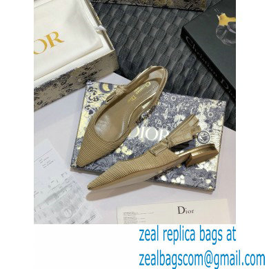 Dior J'Adior Metallic Thread Embroidered Slingback Ballet Flats Beige 2020
