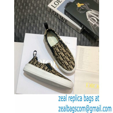 Dior Oblique Embroidered Velvet Solar Slip-On Sneakers Coffee 2020 - Click Image to Close