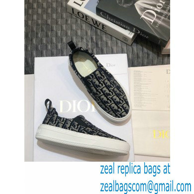 Dior Oblique Embroidered Velvet Solar Slip-On Sneakers Dark Blue 2020 - Click Image to Close