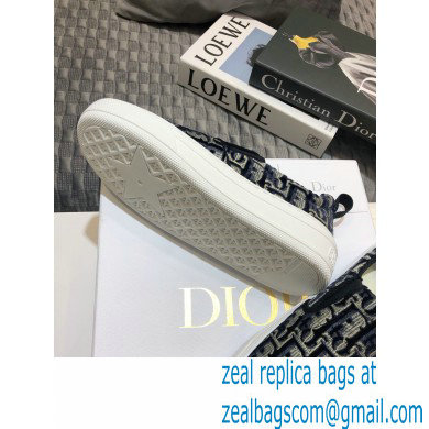 Dior Oblique Embroidered Velvet Solar Slip-On Sneakers Dark Blue 2020 - Click Image to Close