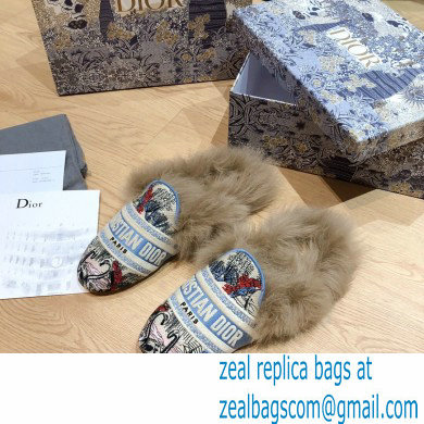 Dior Shearling Fur Slippers 01 2020