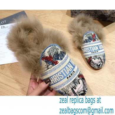 Dior Shearling Fur Slippers 01 2020