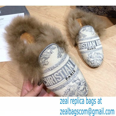 Dior Shearling Fur Slippers 04 2020