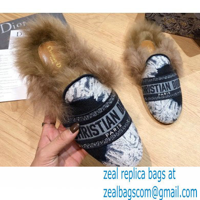 Dior Shearling Fur Slippers 05 2020