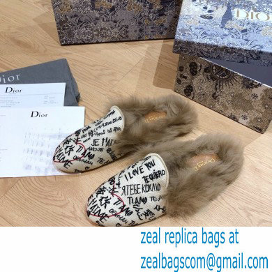 Dior Shearling Fur Slippers 08 2020