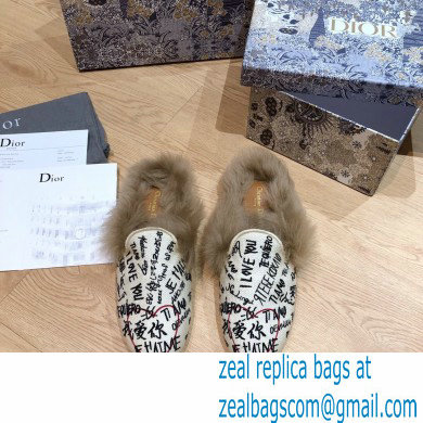Dior Shearling Fur Slippers 08 2020