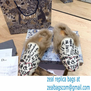 Dior Shearling Fur Slippers 08 2020