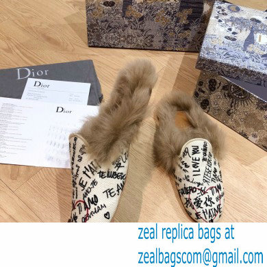 Dior Shearling Fur Slippers 08 2020