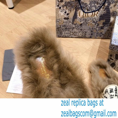 Dior Shearling Fur Slippers 08 2020