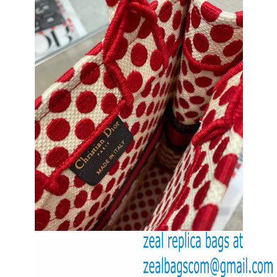 Dior Vertical Book Tote Bag in Dioramour Red Dots Embroidery 2020 - Click Image to Close