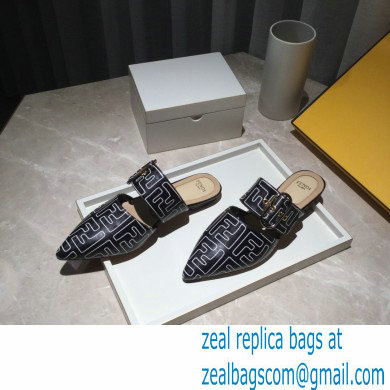 Fendi Calfskin FF Print Slingbacks Black 2020