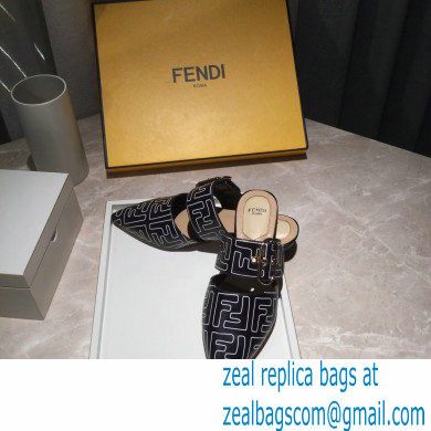 Fendi Calfskin FF Print Slingbacks Black 2020 - Click Image to Close