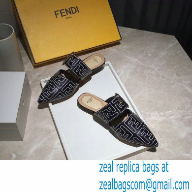 Fendi Calfskin FF Print Slingbacks Black 2020