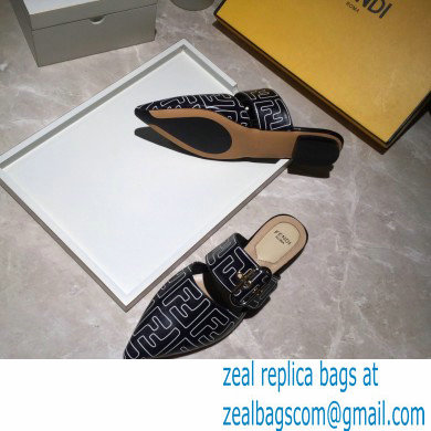 Fendi Calfskin FF Print Slingbacks Black 2020